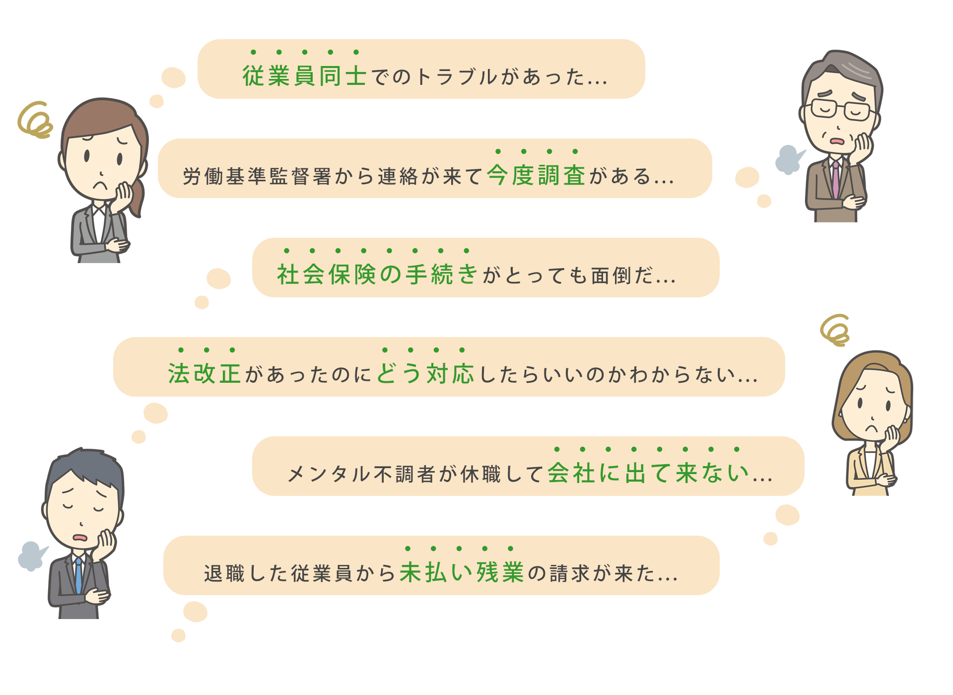 社を経営していく中で人に関する悩み